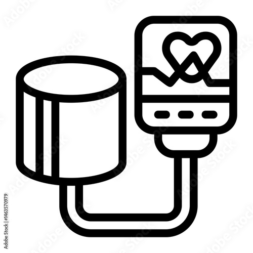 Remote blood pressure cuff Line Icon