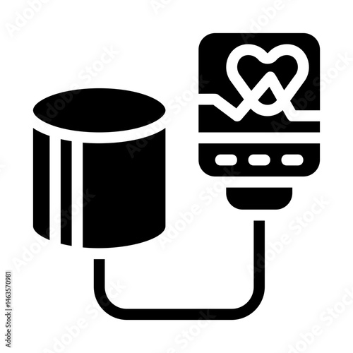Remote blood pressure cuff Solid Icon