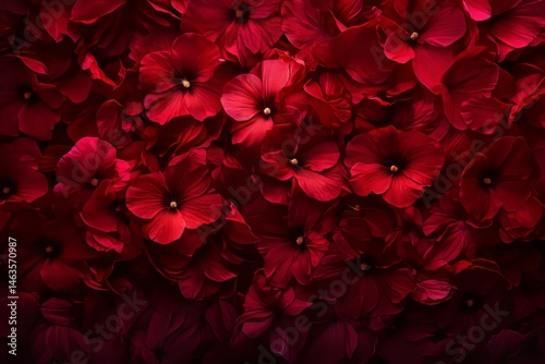 Close-up view of vibrant red flower petals. photo