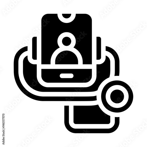 Virtual check-up Solid Icon
