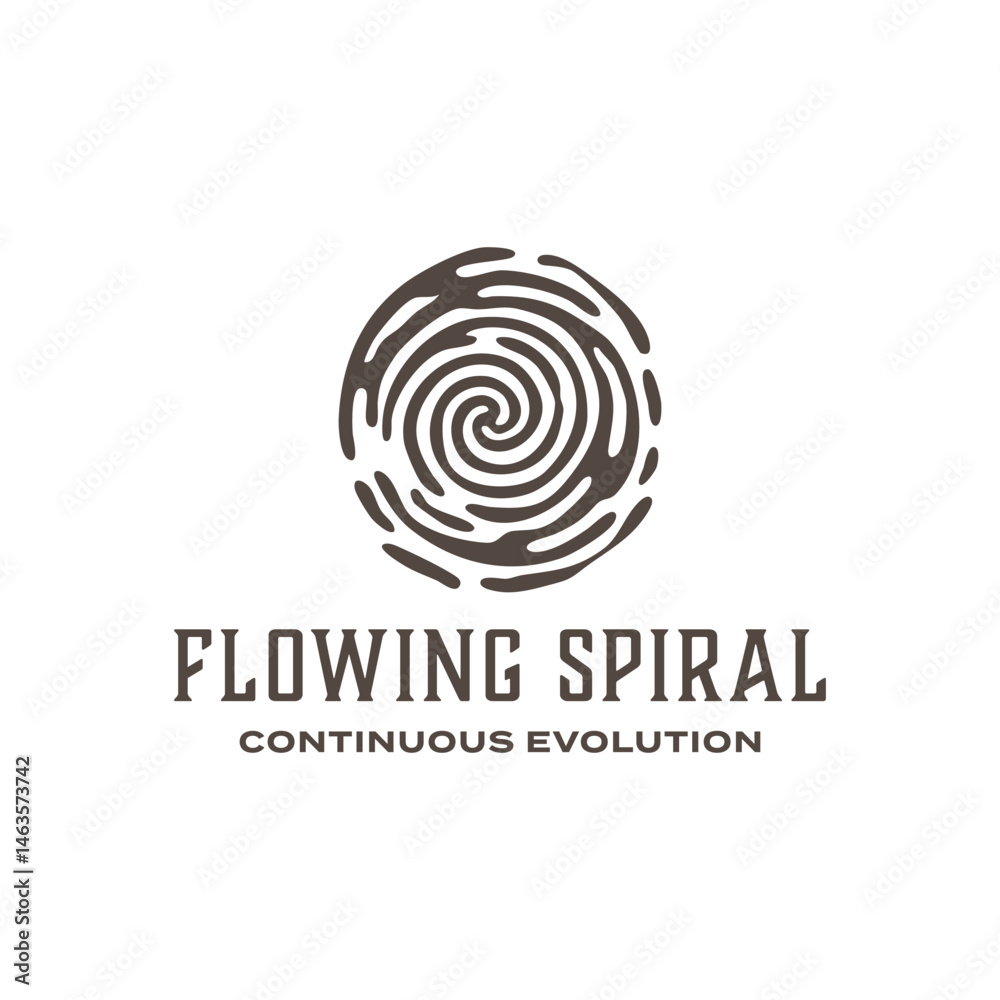 Flowing Spiral Continuous Evolution logo features a swirling spiral design, directly representing continuous movement, growth, and evolution. Layered EPS Vector Flowing Spiral Continuous Evolution logo features a swirling spiral design, directly representing continuous movement, growth, and evolution. Layered EPS Vector