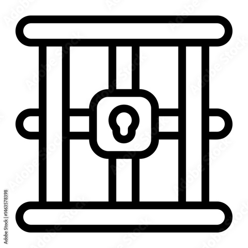 Prison Bars Line Icon