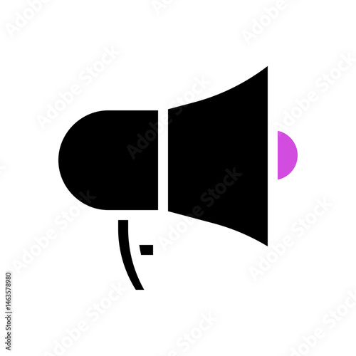 Stylized megaphone icon with a pop of color, symbolising voice amplification and promotion