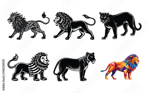 set of wild animals