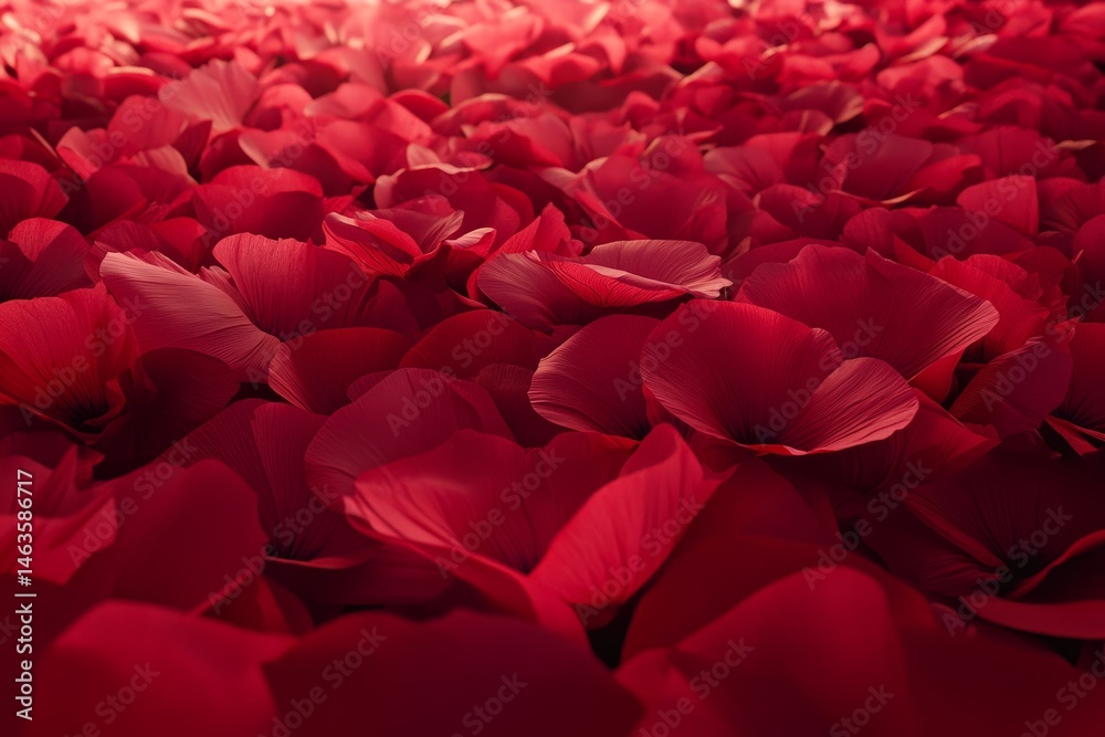 Obraz premium Close-up view of a deep crimson flower petal field.