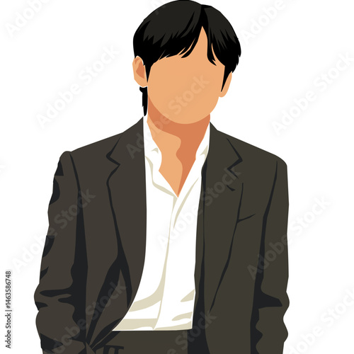Simple vector business man thinking 