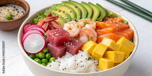 Vibrant Hawaiian Poke Bowl ...