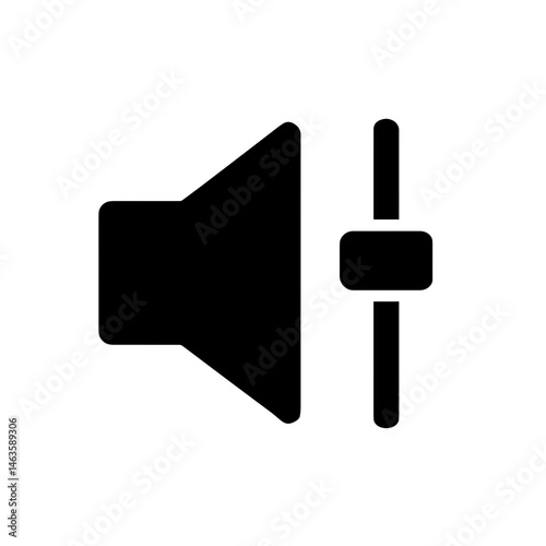 Volume control icon with speaker and slider (filled)