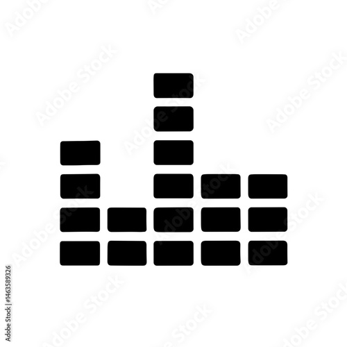 Equalizer bars icon in solid black style