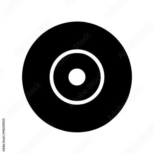 Compact disc icon in filled black style