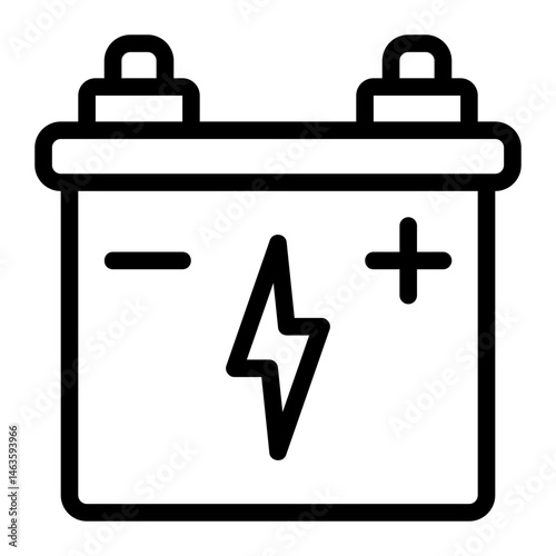 car battery line icon