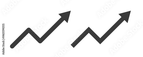 Growing business arrow icon PNG. Profit arrow symbol. Business concept, growing chart. Arrow moving up growing Trend. Editable line width