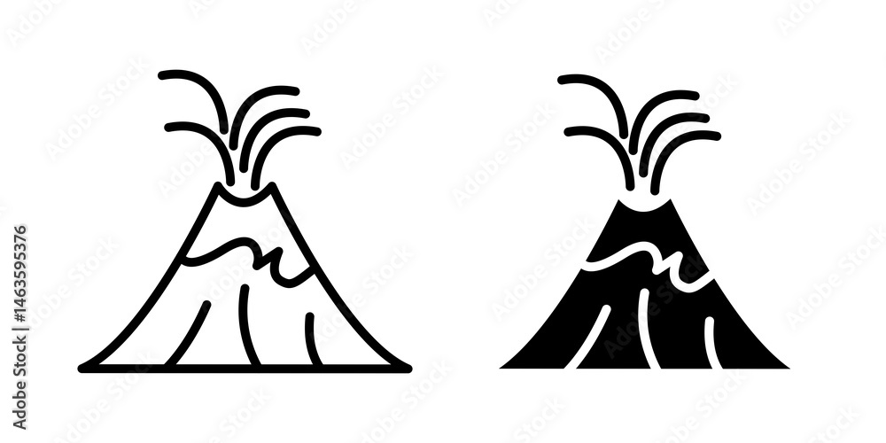 Volcano eruption icon sign symbol design.