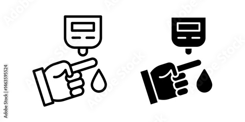 Blood sugar test icon sign symbol design.