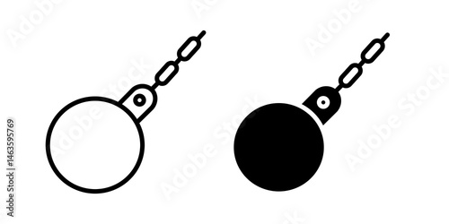 Demolition ball icon sign symbol design.