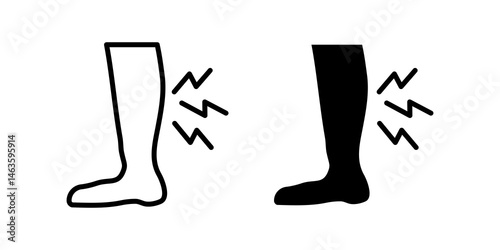 Shin pain icon sign symbol design.