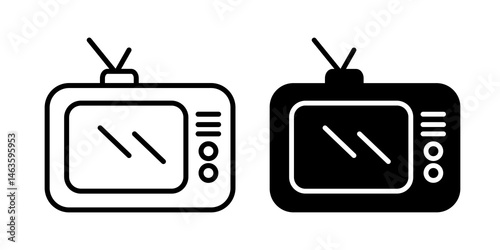 Old television icon sign symbol design.
