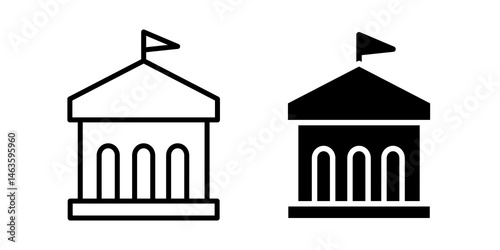 City hall building icon sign symbol design.