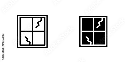 Broken window icon sign symbol design.