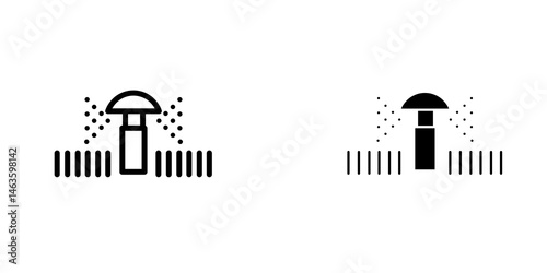 Lawn sprinkler icon sign symbol design.