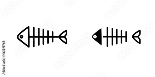 Fishbone icon sign symbol design.