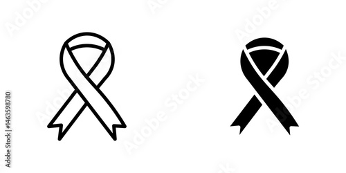 Cancer ribbon icon sign symbol design.