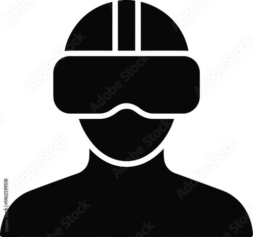 Avatar man with virtual reality glasses silhouette style icon designented reality virtual technology device and modern theme Vector illustration