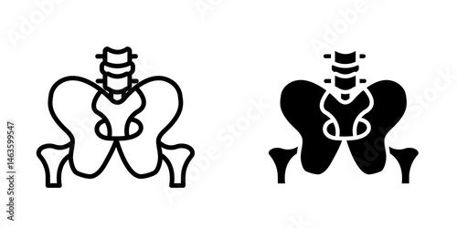 Pelvic area icon sign symbol design.