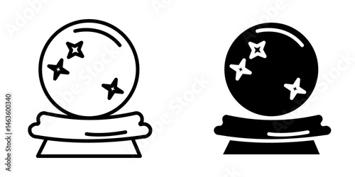 Crystal ball icon sign symbol design.