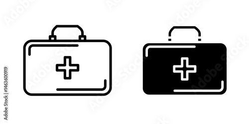Medical aid kit icon sign symbol design.