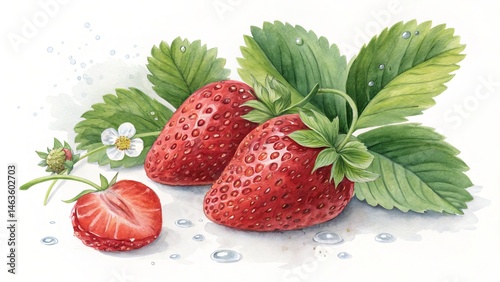 Watercolor Strawberries Bot...