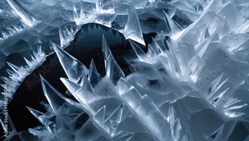 Seamless icy surface with dark and white frost patterns