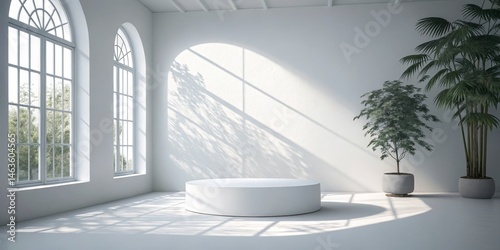 White Room with Cylindrical...