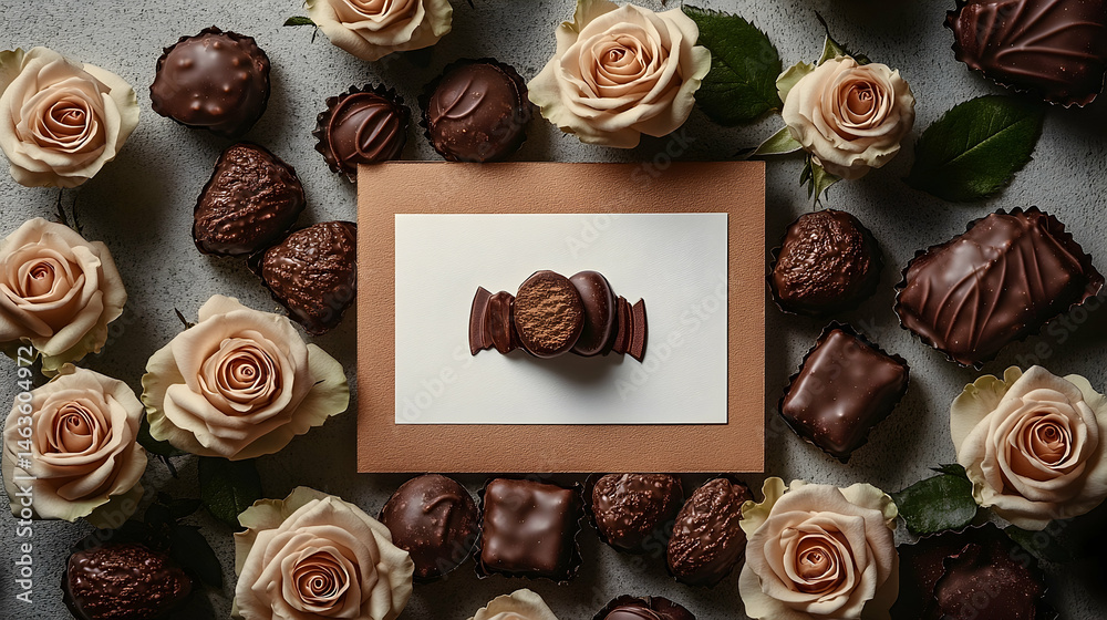 Chocolates and roses arrangement Chocolates and roses arrangement