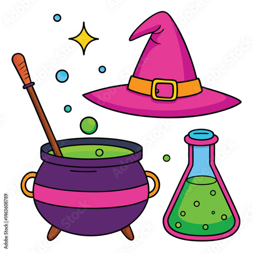 Witchcraft Potion Ingredients Illustration