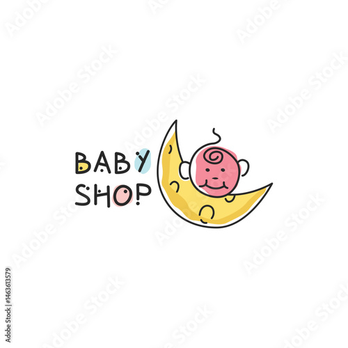 Baby shop logo design template. Baby shop brand logo template