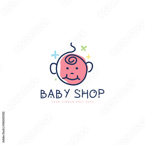 Baby shop logo design template. Baby shop brand logo template