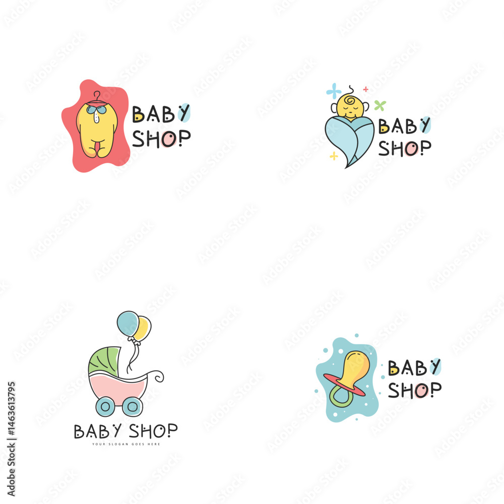 Fototapeta premium Baby shop logo design template. Baby shop brand logo template