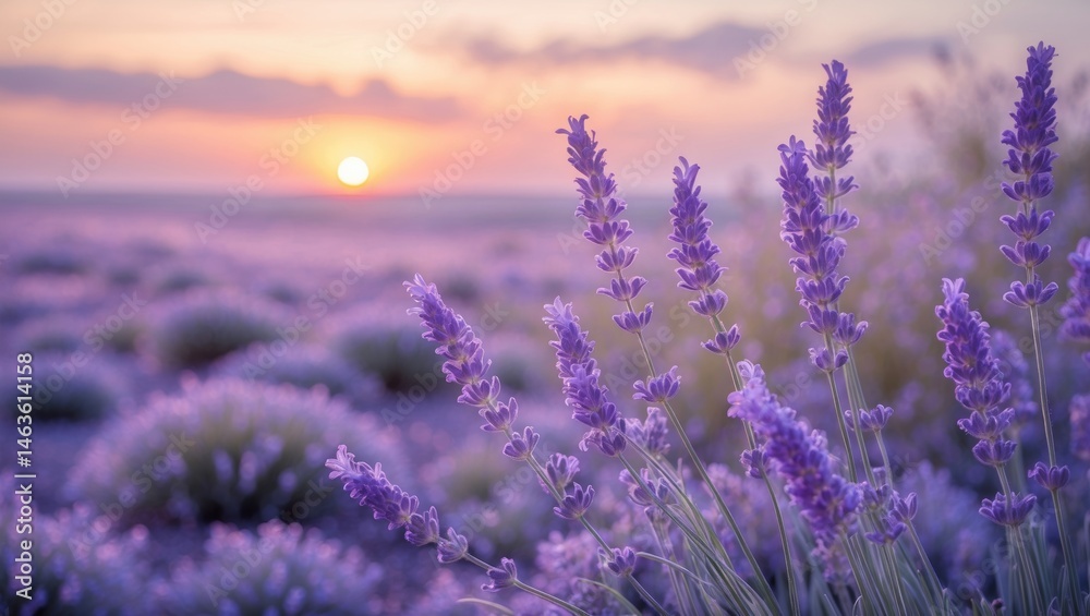 Obraz premium Evening sky with a violet
