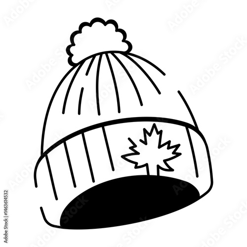 A hand drawn style icon of autumn beanie 
