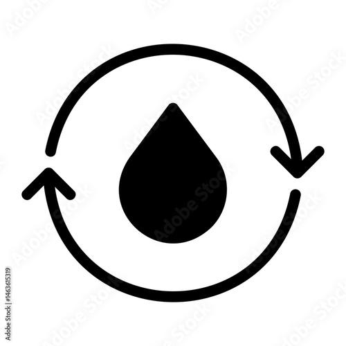 water energy glyph icon