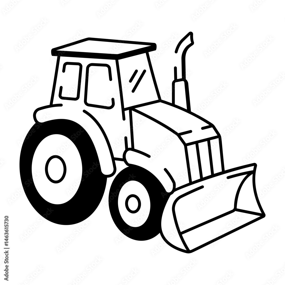 Fototapeta premium A hand drawn style icon of tractor 
