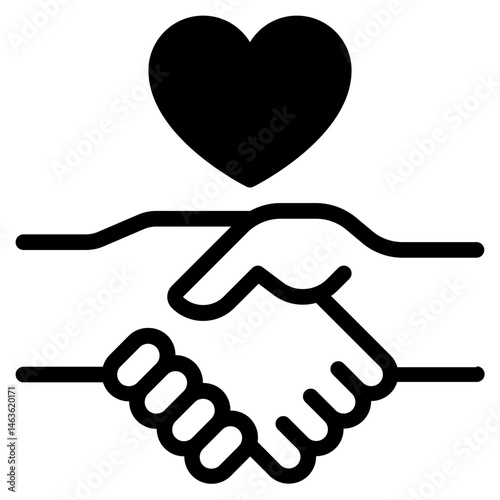 Handshake with Heart Symbol