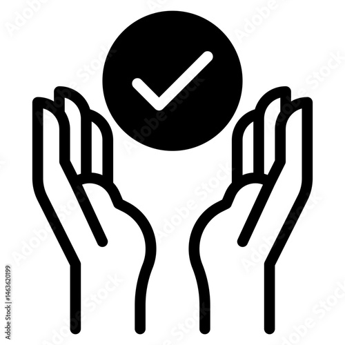 Hands Protecting a Checkmark Icon