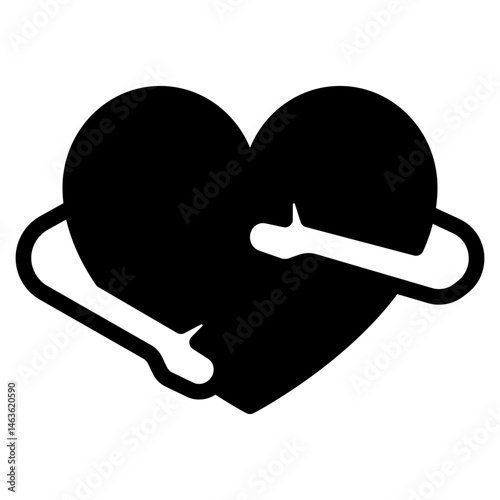 Heart with Stethoscope Icon