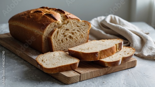 Whole wheat bread loaf isolated on white surface