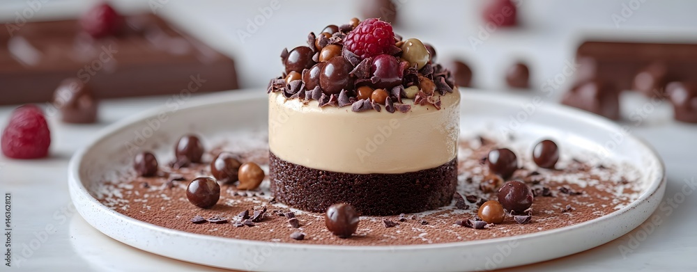 create a vibrant and celebratory scene that captures the essence of indulgence in dessert, use radiant spirited light and pristine daylight to create a tracking shot from tunnel vision