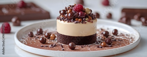 Obraz na płótnie create a vibrant and celebratory scene that captures the essence of indulgence in dessert, use radiant spirited light and pristine daylight to create a tracking shot from tunnel vision w salonie