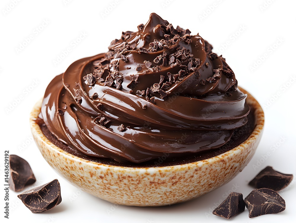 chocolate cake on white background