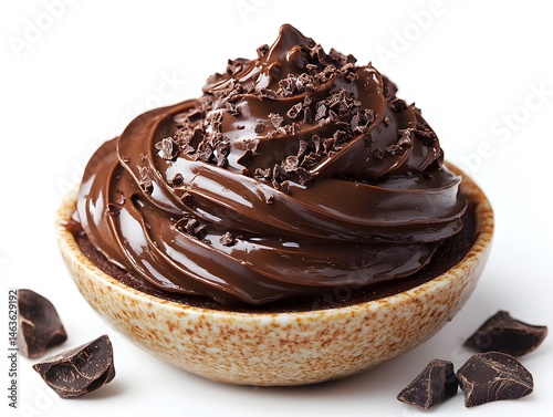 Obraz na płótnie chocolate cake on white background w salonie